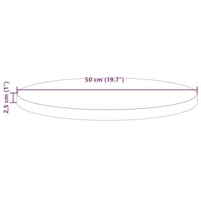 Tafelblad rond 50x2,5 cm massief grenenhout wasbruin - thumbnail