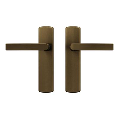 Axa Binnendeurbeslag Curve Klik kruk Blok Brons - Deurkruk op schild blind