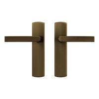 Axa Binnendeurbeslag Curve Klik kruk Blok Brons - Deurkruk op schild blind - thumbnail