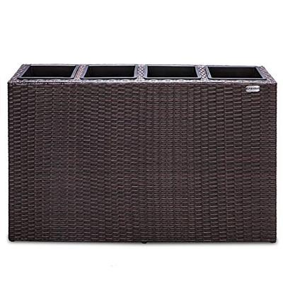 Polyrattan Bloembak 4 delig - Bruin - 95 x 27 x 60 cm Polyrattan Bloembak 4 delig - Bruin - 95 x 27 x 60 cm