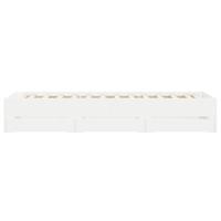 Bedframe met lades bewerkt hout wit 90x190 cm - thumbnail