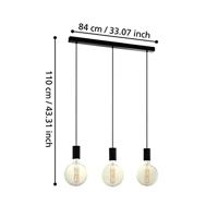 Eglo Hanglamp Pozueta black E27 3x 40Wtt - thumbnail