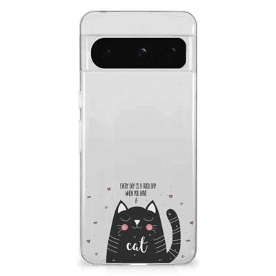 Google Pixel 8 Pro Telefoonhoesje met Naam Cat Good Day Google Pixel 8 Pro Telefoonhoesje met Naam Cat Good Day