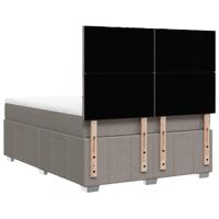 Boxspring met matras stof taupe 140x200 cm - thumbnail