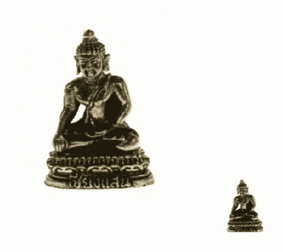 Minibeeldje Boeddha Stabiliteit Akshobya Messing