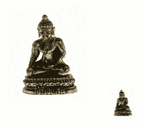 Minibeeldje Boeddha Stabiliteit Akshobya Messing - thumbnail