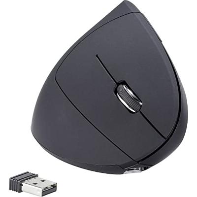 Renkforce RF-WM-322 Ergonomische muis Radiografisch Optisch Zwart 5 Toetsen 1600 dpi Ergonomisch, Oplaadbaar