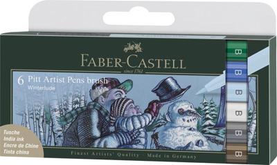 Faber Castell Tekenstift Pitt Artist Pen Brush - etui 6 stuks - Winter