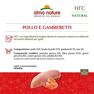 Almo Nature HFC Natural kip met garnalen natvoer kat (150 g) 24 x 150 g - thumbnail