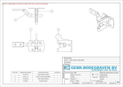 Gebr. Bodegraven heksluiting zelfwerkend - inclusief pen - verzinkt
