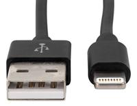 Ansmann 1700-0079 USB-kabel USB 2.0 USB-A stekker, Apple Lightning stekker 2.00 m Zwart Aluminium-stekker, TPE-mantel, Stekker past op beide manieren - thumbnail