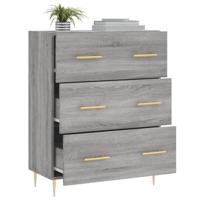 Dressoir 69,5x34x90 cm bewerkt hout grijs sonoma eikenkleurig - thumbnail