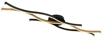 Globo PlafondlampGeronimo zwart met hout - 67206DW