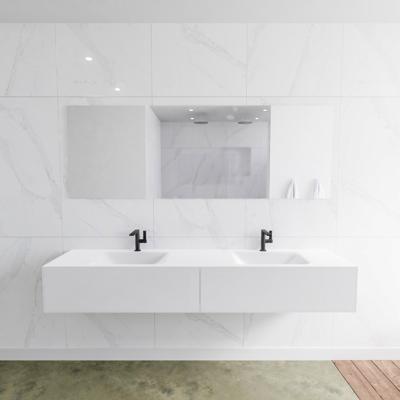 Zaro Lagom volledig naadloos solid surface onderkast 200cm mat wit met 2 lades Push tot open. Compleet met solid surface wastafel met 2 kraangat(en) Zaro Lagom volledig naadloos solid surface onderkast 200cm mat wit met 2 lades Push tot open. Compleet met solid surface wastafel met 2 kraangat(en)