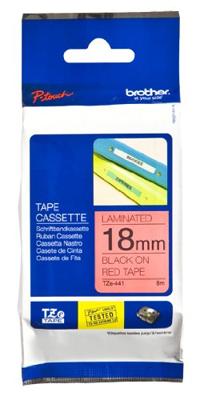 Labeltape brother ptouch tze441 18mm rood | 25 stuks