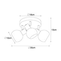 QAZQA Art Deco plafondspot goud met roze glas 3-lichts - Vidro - thumbnail