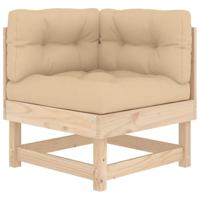 Hoekbanken 2 st met kussens massief grenenhout - thumbnail