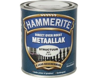 Hammerite Metaallak Direct over Roest Structuur - F310 Wit