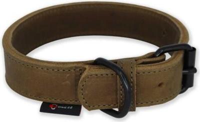 Bonezz halsband vetleer - Dubbel gestikt - Olijfgroen - Diverse afmetingen Bonezz halsband vetleer - Dubbel gestikt - Olijfgroen - Diverse afmetingen