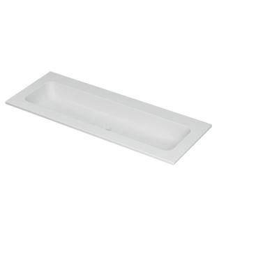 INK Aspekt Wastafel Porselein Centraal Zonder Kraangat - 1200x450x15 mm - Mat Wit