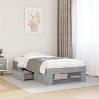 Bedframe bewerkt hout grijs sonoma eikenkleurig 75x190 cm - thumbnail