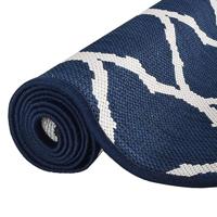 VidaXL Buitenkleed omkeerbaar 80x250 cm marineblauw en wit - thumbnail