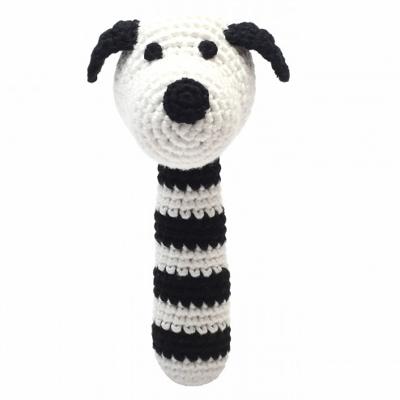 natureZOO rammelaar hond gehaakt 14 cm zwart/wit