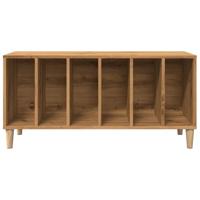 Platenkast 100x38x48 cm bewerkt hout artisanaal eikenkleur - thumbnail