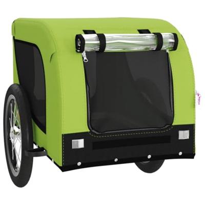 Hondenfietstrailer oxford stof en ijzer groen en zwart - thumbnail