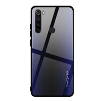 Voor Xiaomi Redmi Note 8 koolstofvezel textuur gradiënt kleur glas geval (paars) - thumbnail