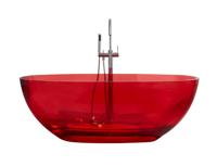 Vrijstaand Ligbad Best Design 170x78x56 cm Resin Transparant Rood - thumbnail