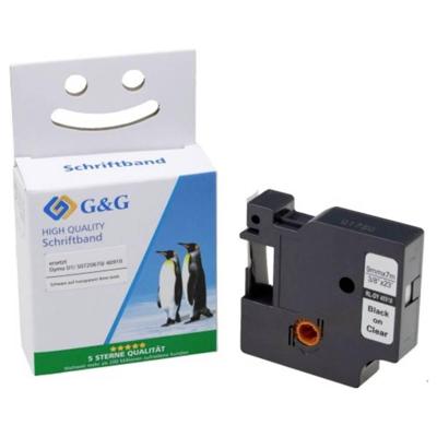 G&G 5D40910-TD Labeltape Tapekleur: Transparant Tekstkleur: Zwart 9 mm 7 m
