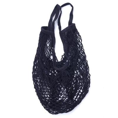 2 PC'S mesh boodschappentas herbruikbare string fruit opslag handtas Totes vrouwen winkelen mesh netto geweven tas winkel kruidenier tote tas (zwart)
