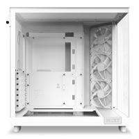 NZXT h6 flow midi tower behuizing (wit | 2x usb-a | 1x usb-c | tempered glass) - thumbnail