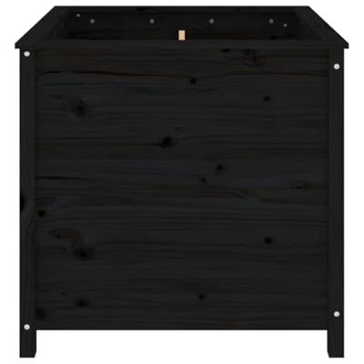 VidaXL Plantenbak 82,5x82,5x78 cm massief grenenhout zwart