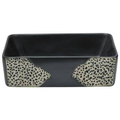 VidaXL Opzetwasbak rechthoekig 46x35,5x13 cm keramiek zwart