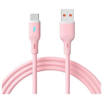 Akyga AK-USB-61 USB-kabel USB-A stekker, USB-C stekker 1 m Roze