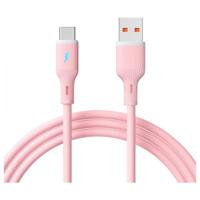 Akyga AK-USB-61 USB-kabel USB-A stekker, USB-C stekker 1 m Roze - thumbnail