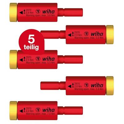 Wiha Momentset easyTorque adapter electric | voor slimBits en slimVario® houder | 5-delig | in blister - 41479 - 41479 - thumbnail