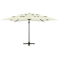 Parasol 4-laags met aluminium paal 250x250 cm zandkleurig - thumbnail