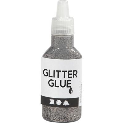 Creativ Company Glitterlijm, zilver, 25 ml/ 1 fles
