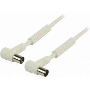 120 dB Coaxkabel Haaks Coax Male (IEC) - Coax Female (IEC) 25.0 m Wit