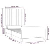 Bedframe zonder matras 100x200 cm stof donkerbruin - thumbnail