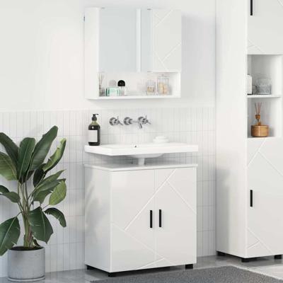 Badkamermeubelset 2 pcs Hoogglans wit 61 x 35 x 64 cm
