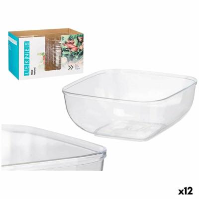 Bordenset Leknes Transparant Plastic 5 L 25,5 x 12,3 x 25,5 cm (12 Stuks)