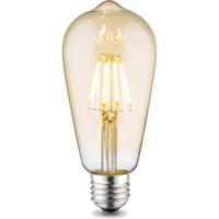 Edison Vintage LED filament lichtbron Drop - Amber - ST64 Deco - Retro LED lamp - 6.4/6.4/14cm - geschikt voor E27 fitting - Dimbaar - 4W 400lm 2700K - warm wit licht - thumbnail