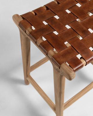 Kave Home Barkruk 'Calixta' kleur Bruin (zithoogte 67cm)