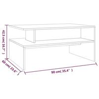 Salontafel 90x60x42,5 cm bewerkt hout gerookt eikenkleurig - thumbnail