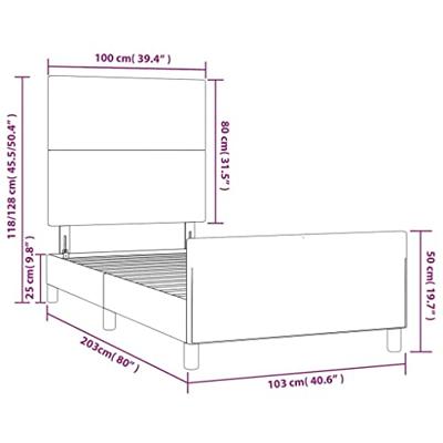Bedframe zonder matras 100x200 cm fluweel donkergroen