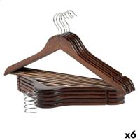 Kleerhangerset Max Home Bruin Hout Staal 44,5 x 23 x 1 cm 10 Onderdelen (6 Stuks) - thumbnail